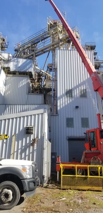 Crane hoisting Equipment into place for Helical Works